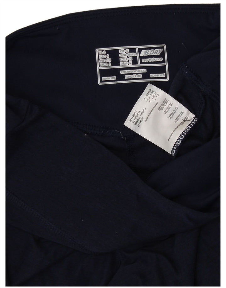 NEW BALANCE Leggings Femme UK 8 Small Bleu Marine Polyester