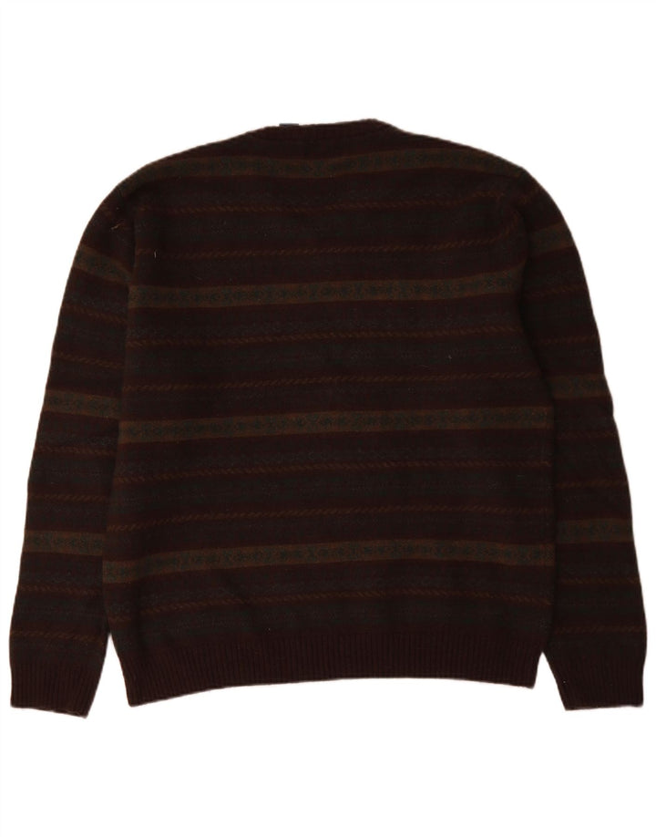 Chaps Pull col V pour homme en laine d'agneau Fair Isle multicolore
