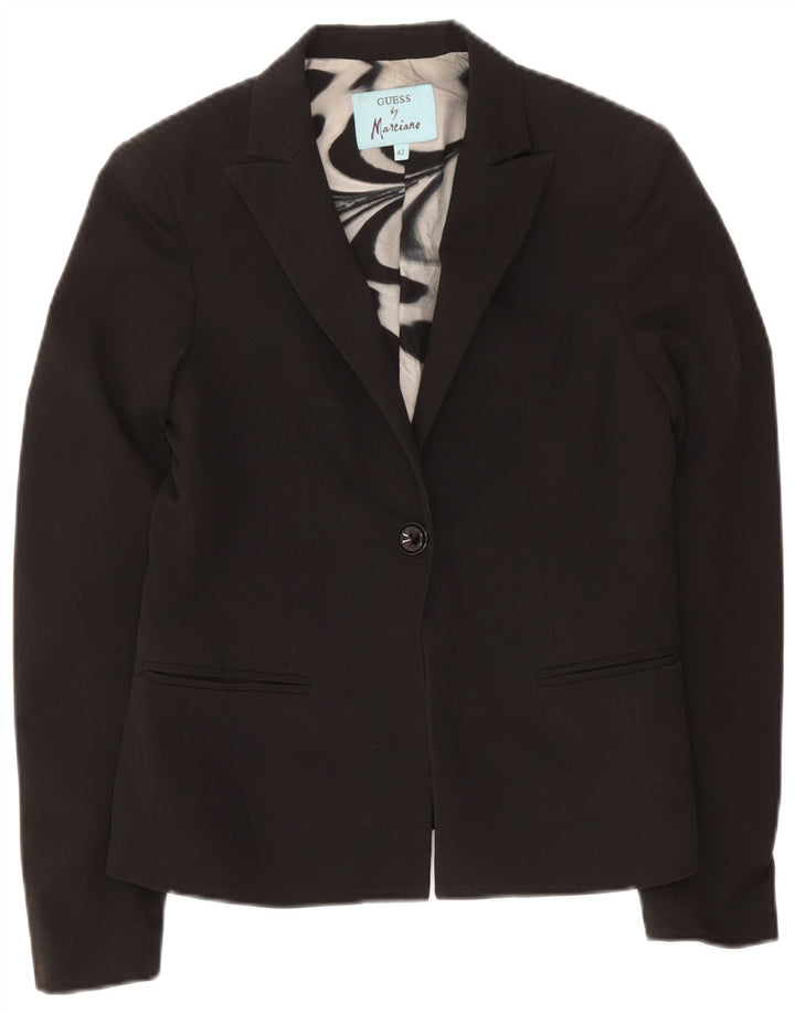 Guess By Marciano Veste Blazer 1 Bouton Femme IT 42 Noir Moyen