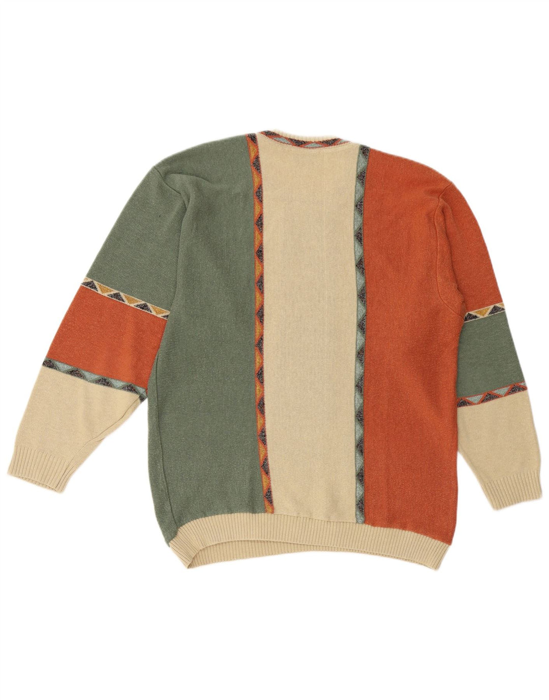 BERTO LUCCI Pull col rond homme grand motif géométrique multicolore