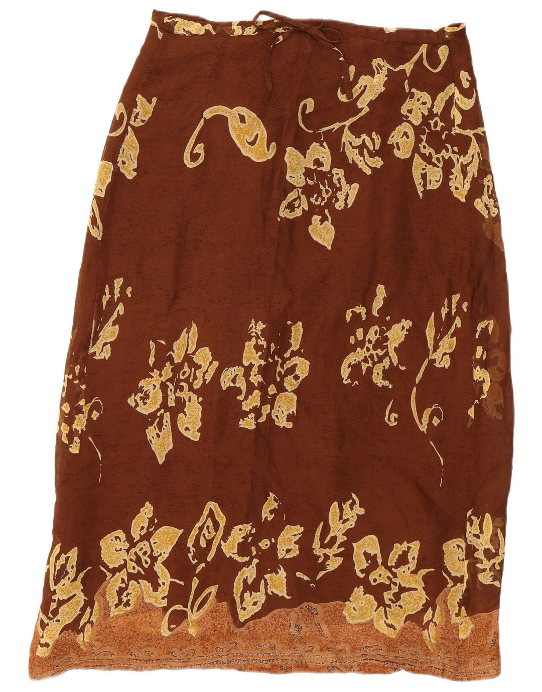 Pheder Jupe portefeuille pour femme Large W34 Marron Floral