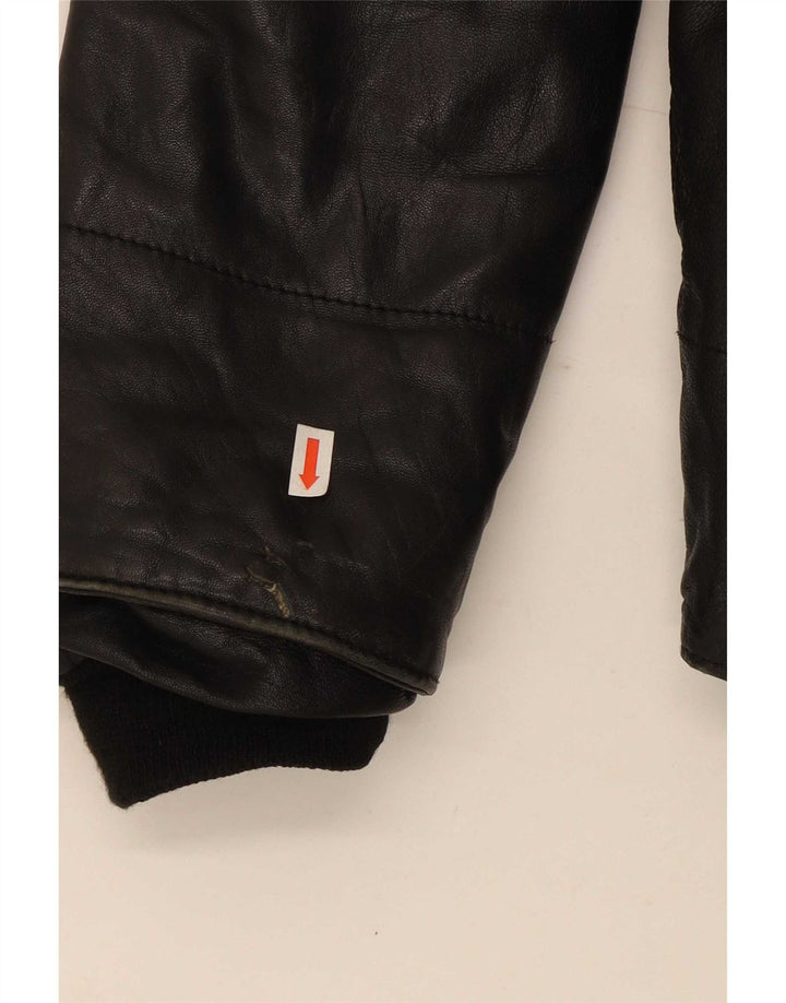 Pellitalia Veste en cuir à capuche pour femme UK 14 Medium Noir