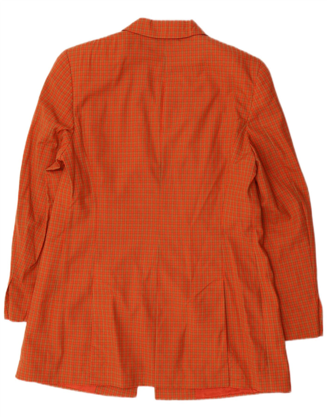 JOOP Veste blazer longue à 4 boutons pour femme EU 42 en laine à carreaux orange