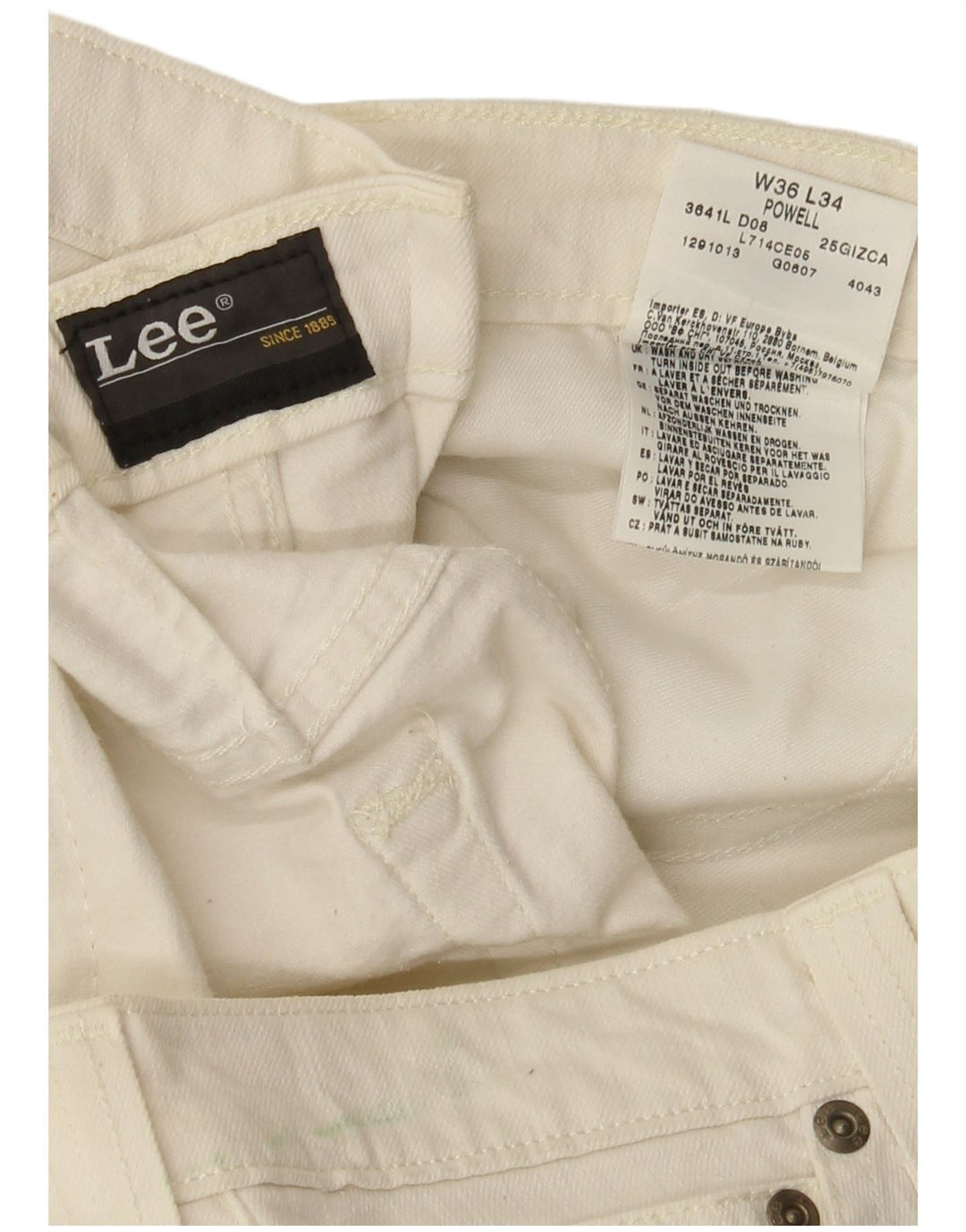 Lee Powell Jeans W36 L33 Femme Blanc Coton