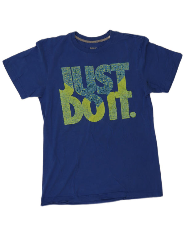 Nike Mens Regular Fit Graphic T-Shirt Top Petit Bleu Coton