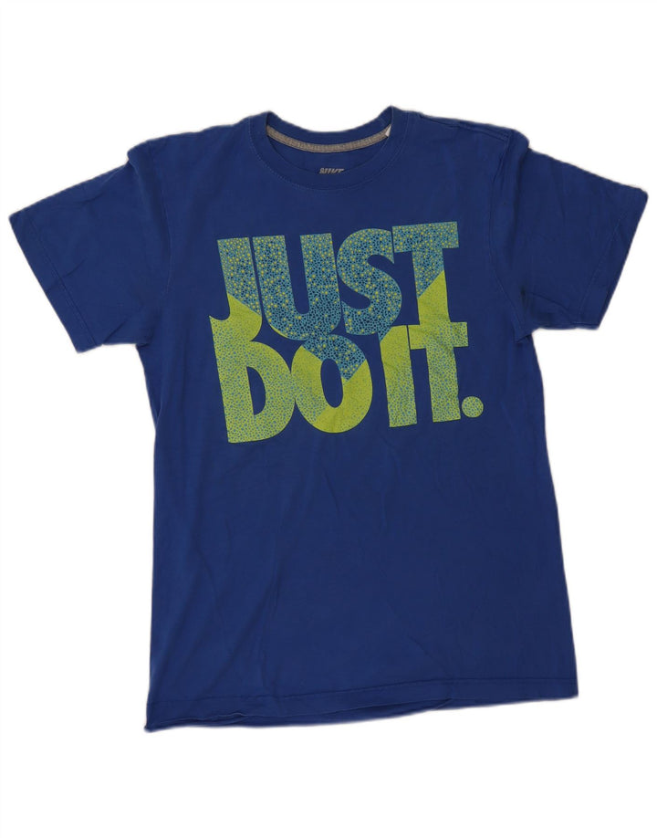 Nike Mens Regular Fit Graphic T-Shirt Top Petit Bleu Coton