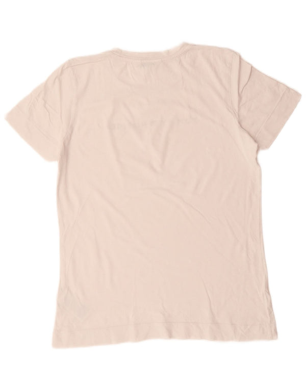 Tommy Hilfiger T-shirt graphique pour femme UK 14 en coton blanc moyen