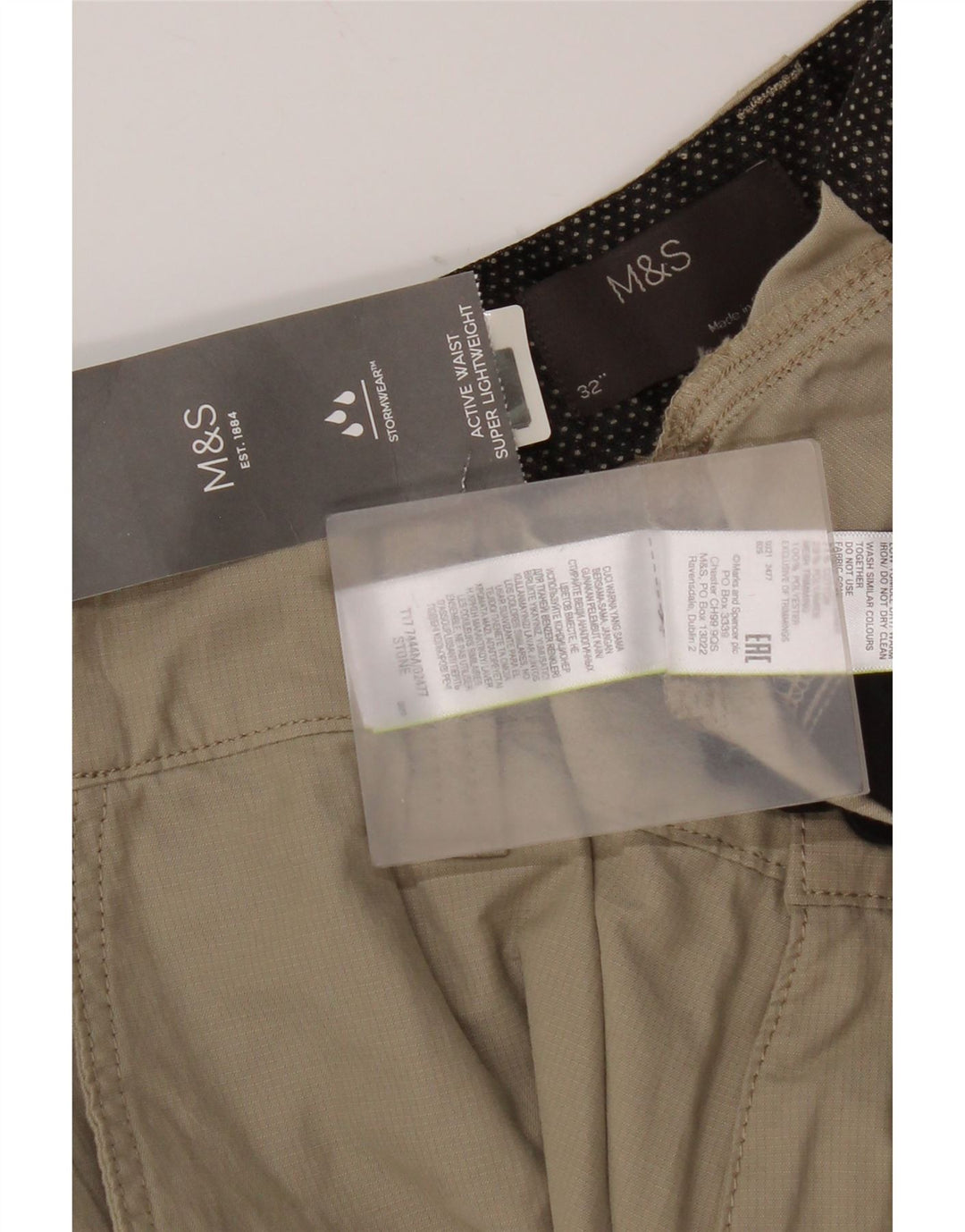 Marks & Spencer Short Cargo Homme W32 Coton Beige Moyen