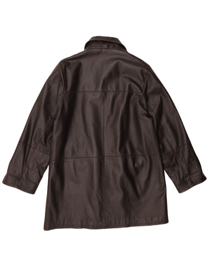 Manteau en cuir femme vintage IT 50 XL Cuir marron
