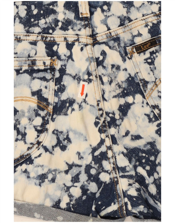 Lee Womens Denim Hot Pants W28 Moyen Bleu Marine Tie Dye Coton