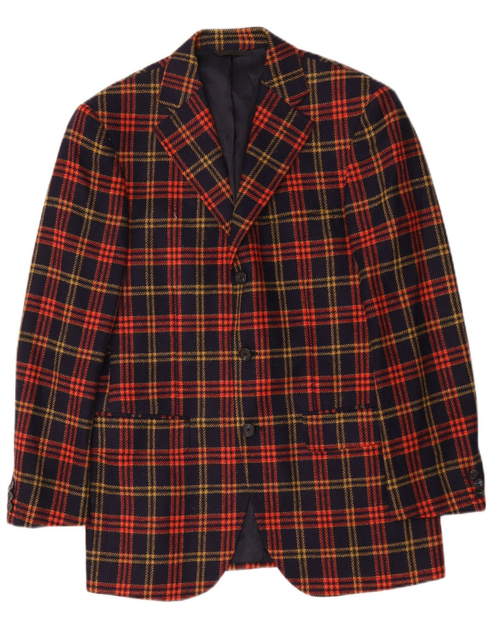 Sutor Mantellassi Veste blazer à 3 boutons pour homme IT 46 Petit carreaux bleu marine