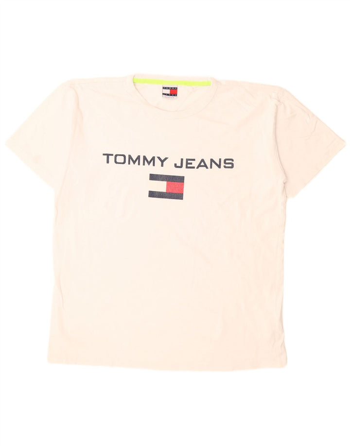 Tommy Hilfiger T-Shirt Graphique Homme Blanc Moyen Coton