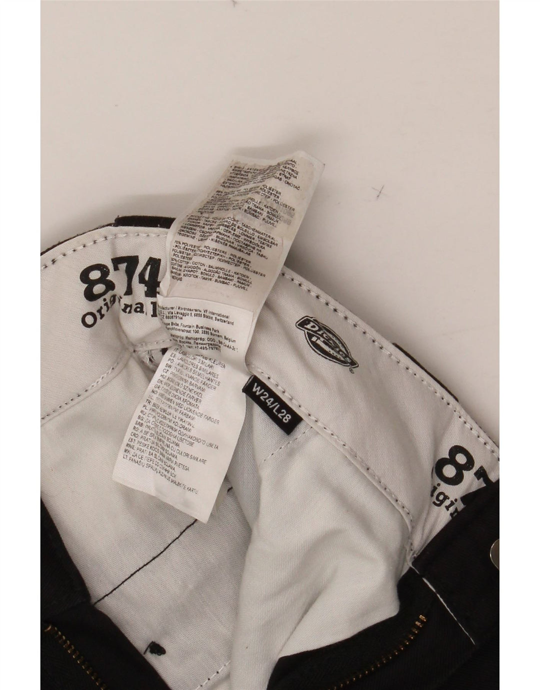 DICKIES Pantalon Chino Droit Coupe Originale 874 Femme W24 L28 Noir