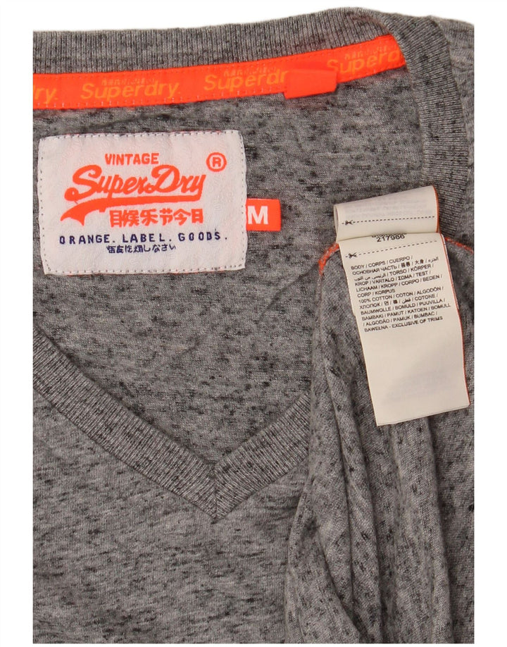 SUPERDRY T-Shirt Homme Gris Moyen Moucheté Coton