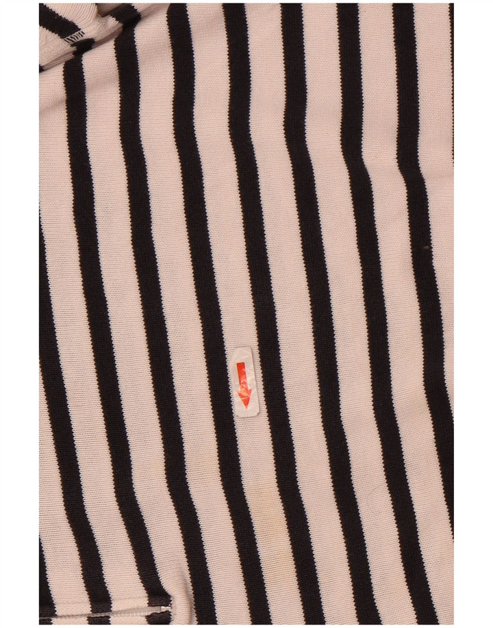 Slam Pull col zippé pour femme UK 14 en coton rayé blanc moyen
