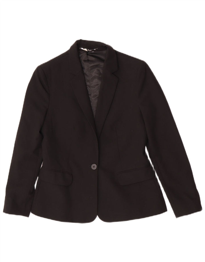 Topshop Veste Blazer 1 Bouton Femme UK 6 XS Noir Polyester