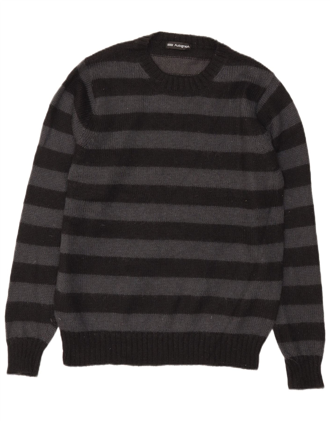 Marks & Spencer Pull à col zippé pour homme avec autographe rayé noir moyen