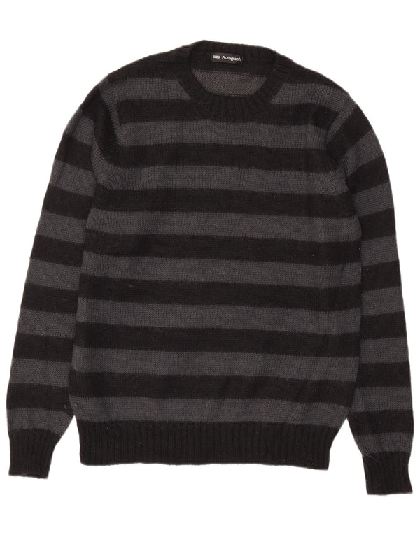 Marks & Spencer Pull à col zippé pour homme avec autographe rayé noir moyen