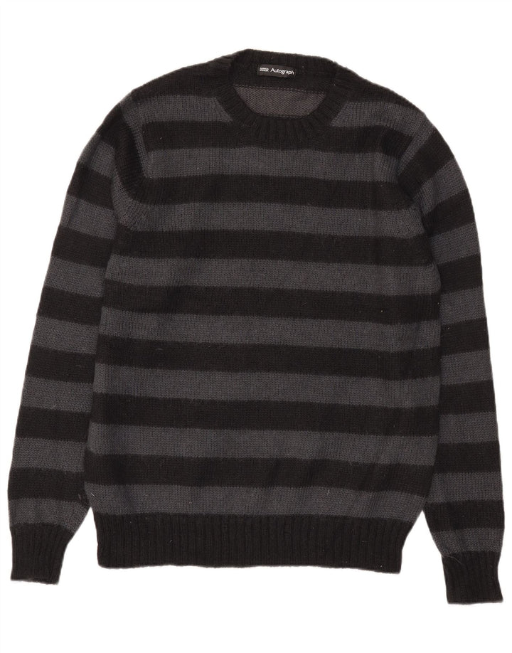 Marks & Spencer Pull à col zippé pour homme avec autographe rayé noir moyen