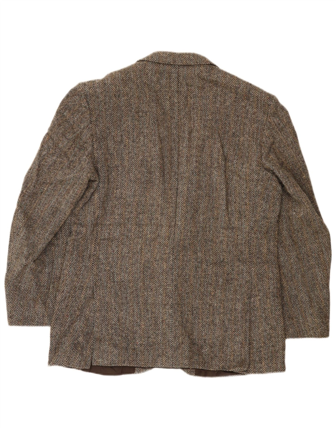 Harris Tweed Veste Blazer 2 Boutons pour Homme UK 40 Grande Laine à Chevrons Marron