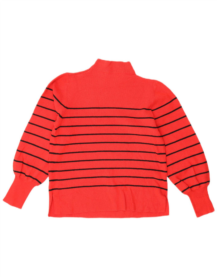 Marks & Spencer Pull col roulé pour femme UK 14 Rayé rouge moyen