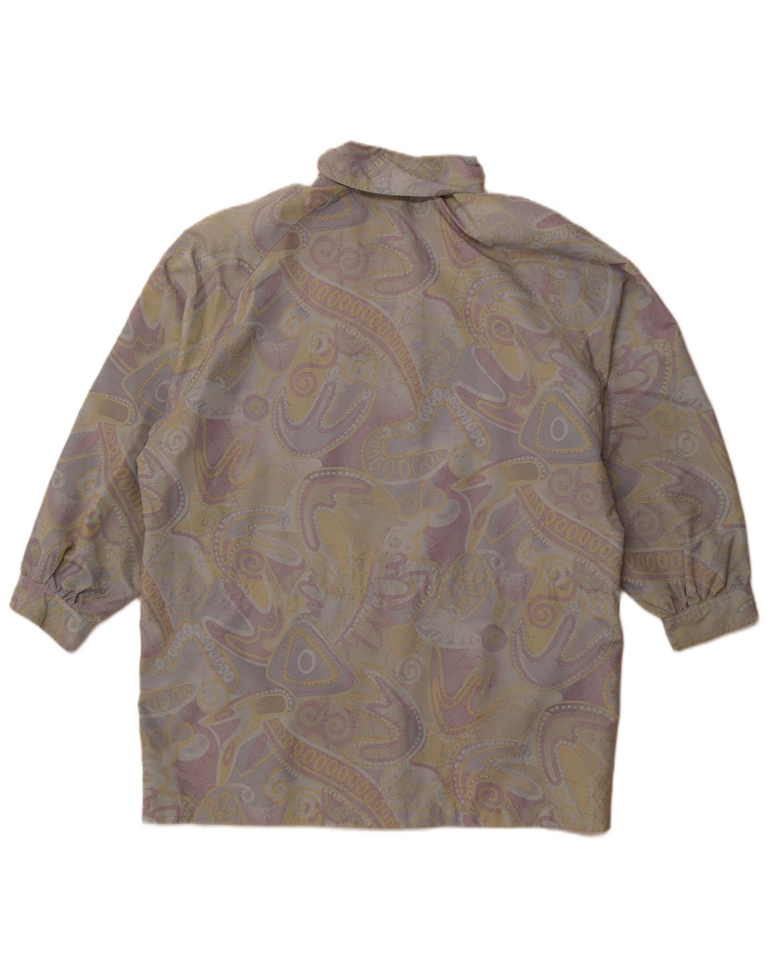 VINTAGE Femmes Motif Abstrait Coupe-Vent Manteau EU 42 Grand Multicolore
