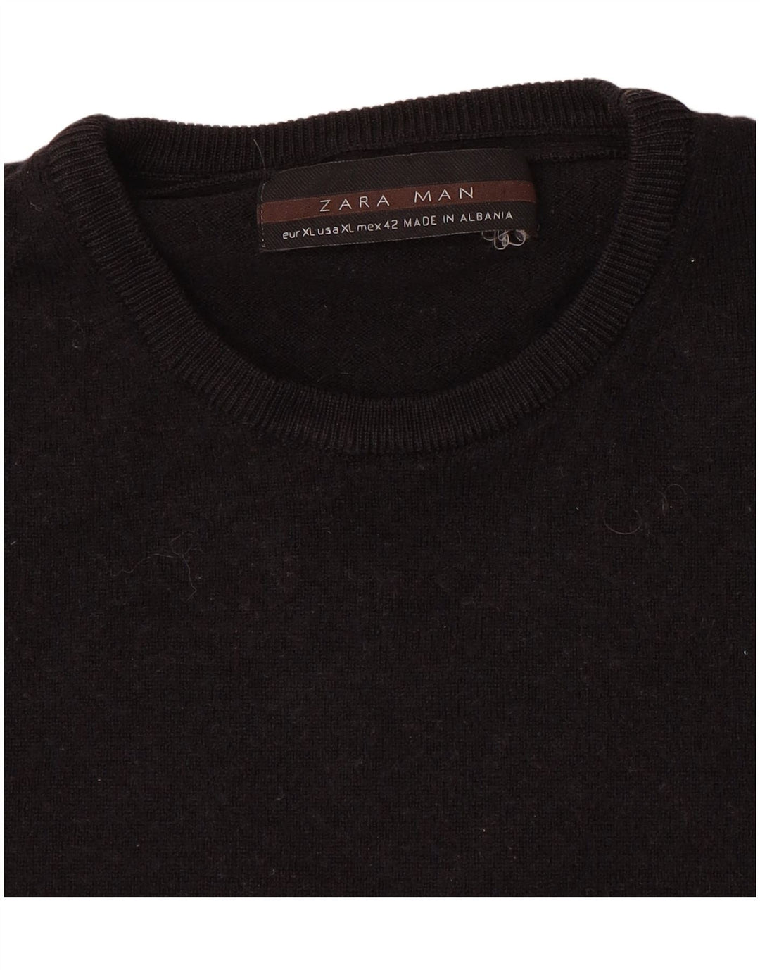 Zara Pull ras du cou pour homme XL Noir