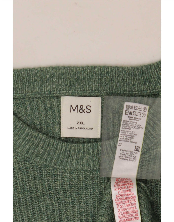 Marks & Spencer Pull ras du cou pour homme 2XL Vert Polyamide