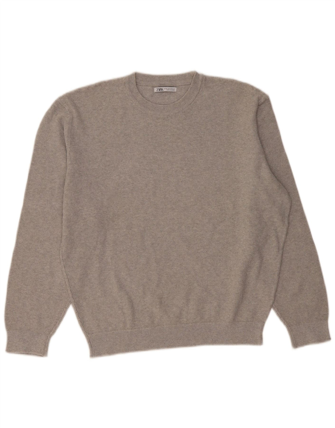 Zara Pull ras du cou pour femme UK 18 XL Gris