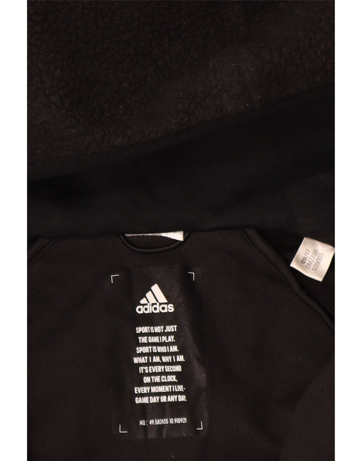 ADIDAS Veste polaire à capuche pour homme UK 38 Medium Noir
