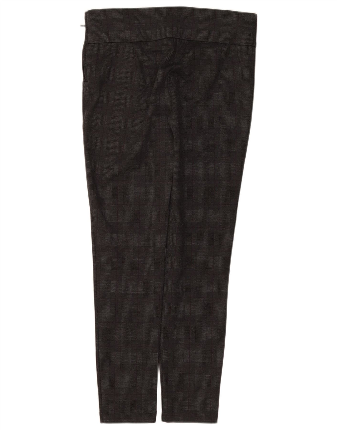 ZARA Pantalon décontracté taille haute slim pour femme Large W30 L28 Gris à carreaux