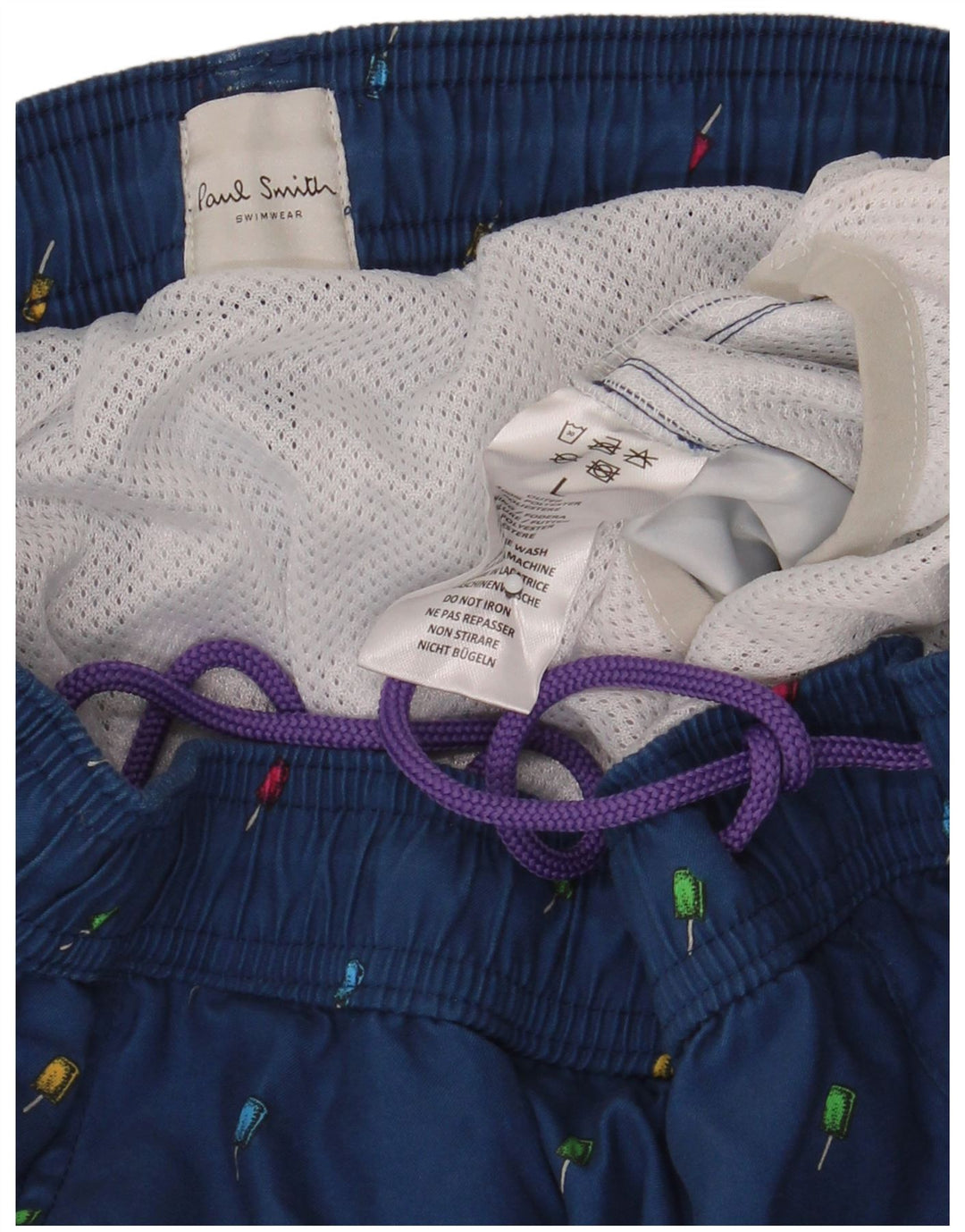 Paul Smith Short de bain à motif abstrait pour hommes, grand bleu marine, en polyester