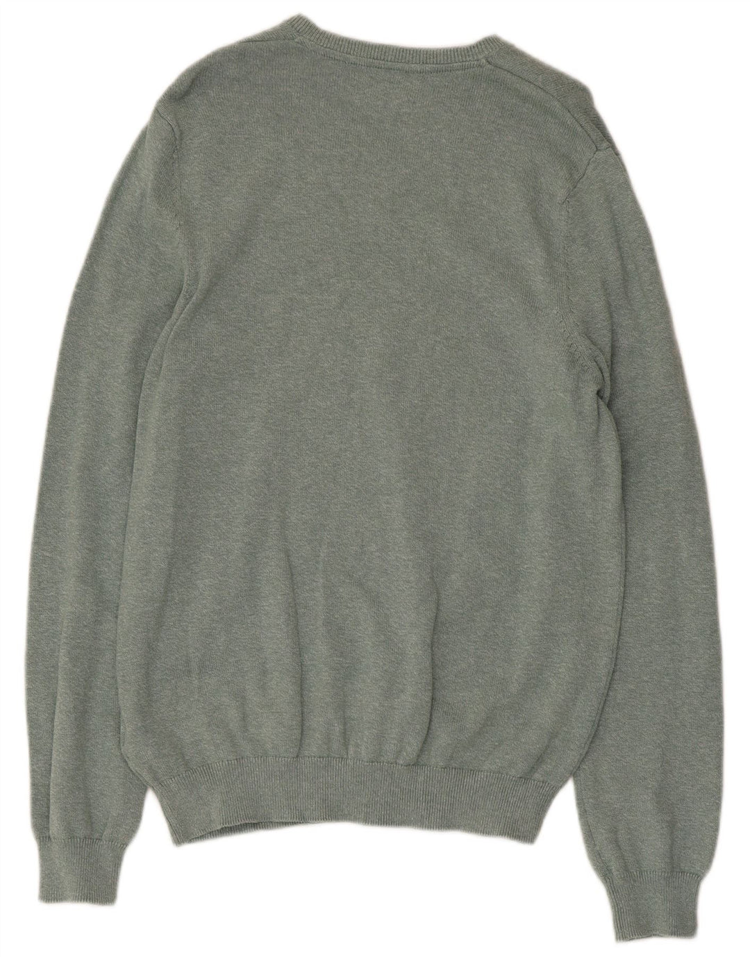 MARKS & SPENCER Pull Col V Homme Vert Moyen Moucheté Coton