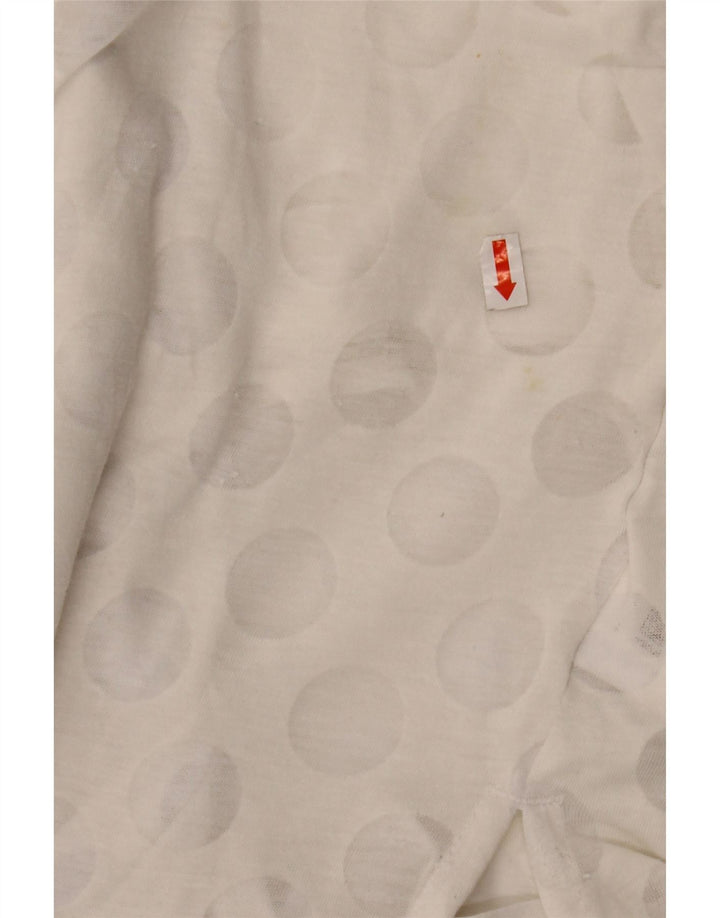 ADIDAS Débardeur Femme UK 10 Petit Polyester Géométrique Blanc