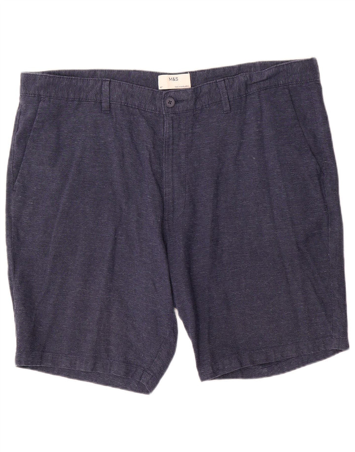 Marks & Spencer Short Chino Homme W42 2XL Bleu Lin