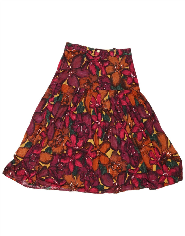 jupe trapèze femme vintage IT 42 Medium W26 Floral multicolore