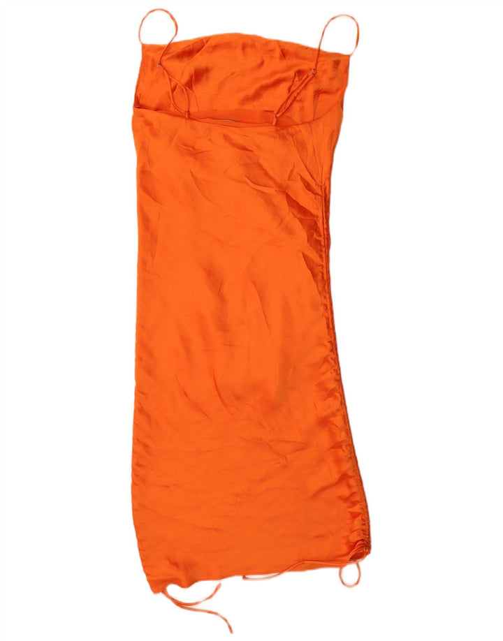 Zara Femme Slip Dress UK 8 Petit Orange Polyester