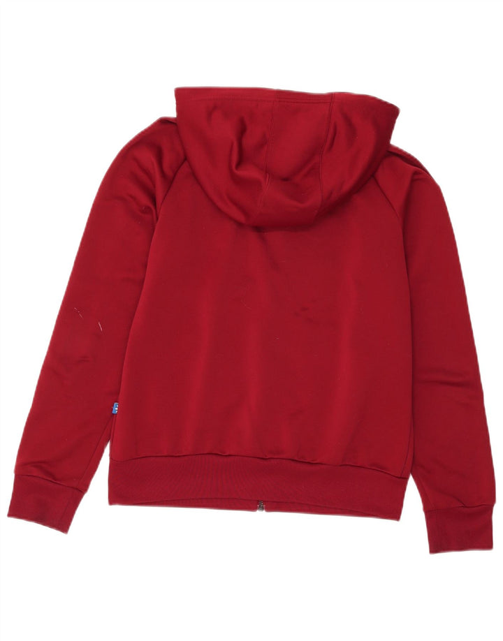 Adidas Pull à capuche zippé pour femme UK 12 Polyester bordeaux moyen