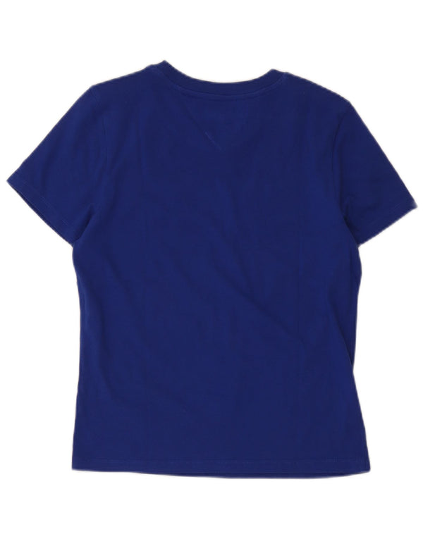 Tommy Jeans T-shirt graphique pour femme UK 10 Small Bleu Coton