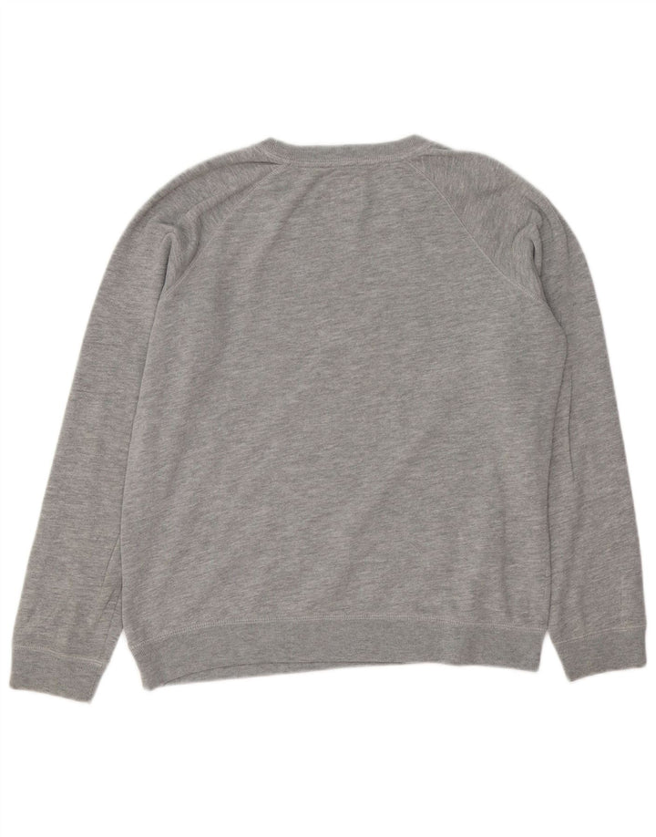 JACK WILLS Sweat-shirt graphique pour femme UK 14 Grand gris moucheté