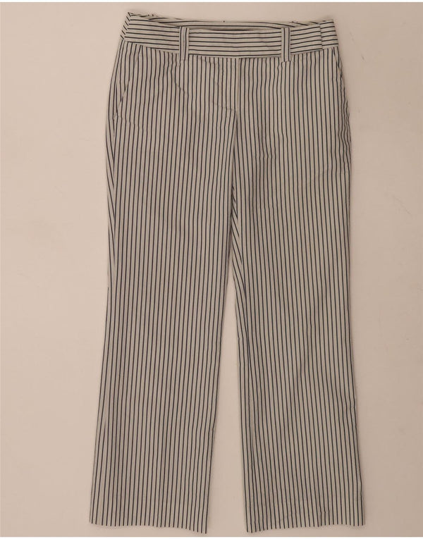 Zara Pantalon de costume droit pour femme EU 38 Small W28 L29 Noir à fines rayures