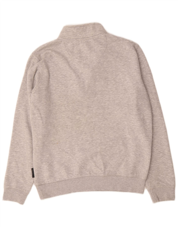 French Connection Sweat-Shirt Col Zippé Homme Gris Moyen Moucheté