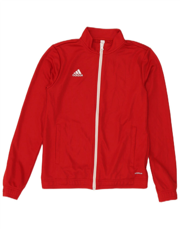 Adidas Femmes Aeroready Survêtement Top Veste UK 8/10 Petit Rouge Polyester