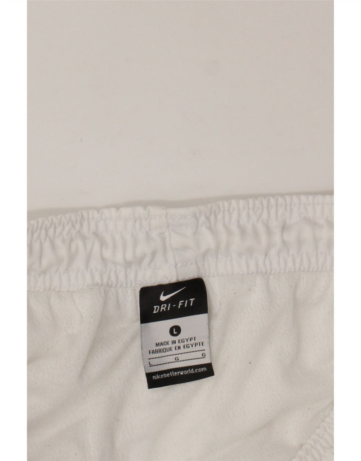 NIKE Mens Dri Fit Sport Shorts Large  White Polyester