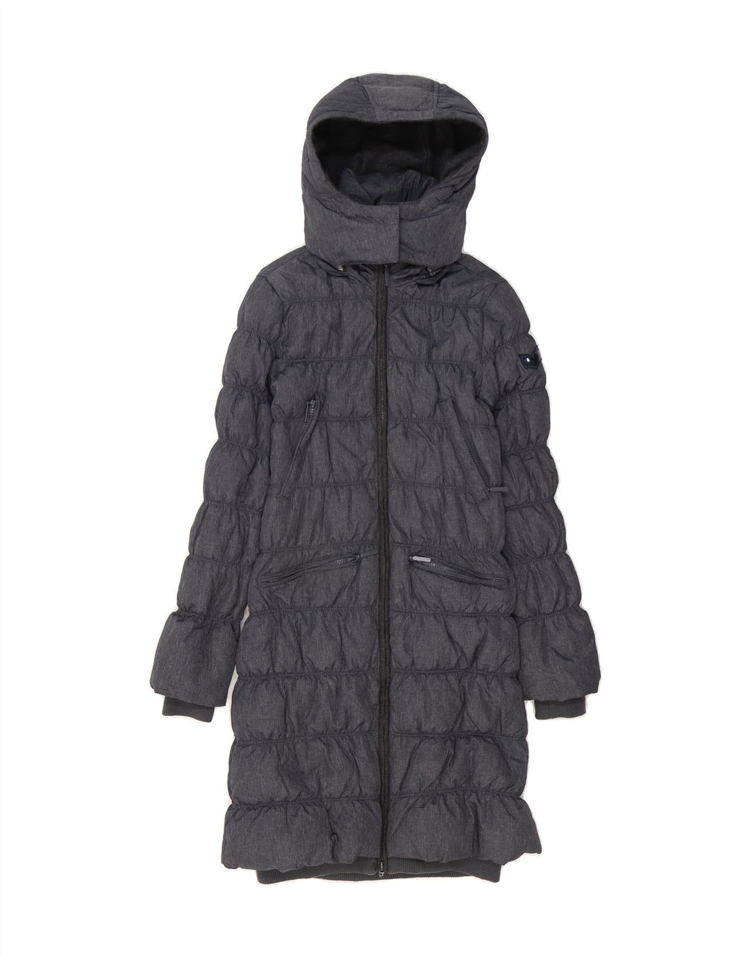 GAS Womens Hooded Padded Coat UK 10 Small Grey Polyamide Vintage Gas and Second-Hand Gas from Messina Hembry 