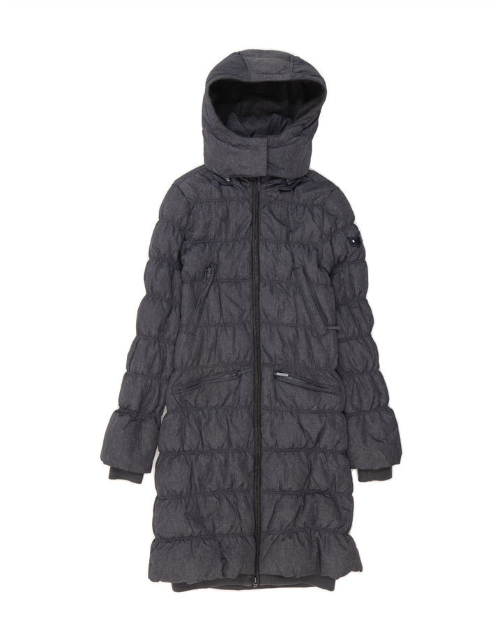 GAS Womens Hooded Padded Coat UK 10 Small Grey Polyamide Vintage Gas and Second-Hand Gas from Messina Hembry 