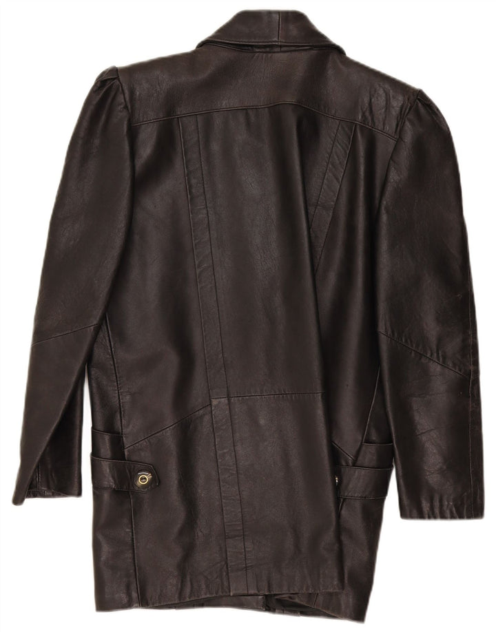 veste en cuir femme vintage UK 14 Brun moyen