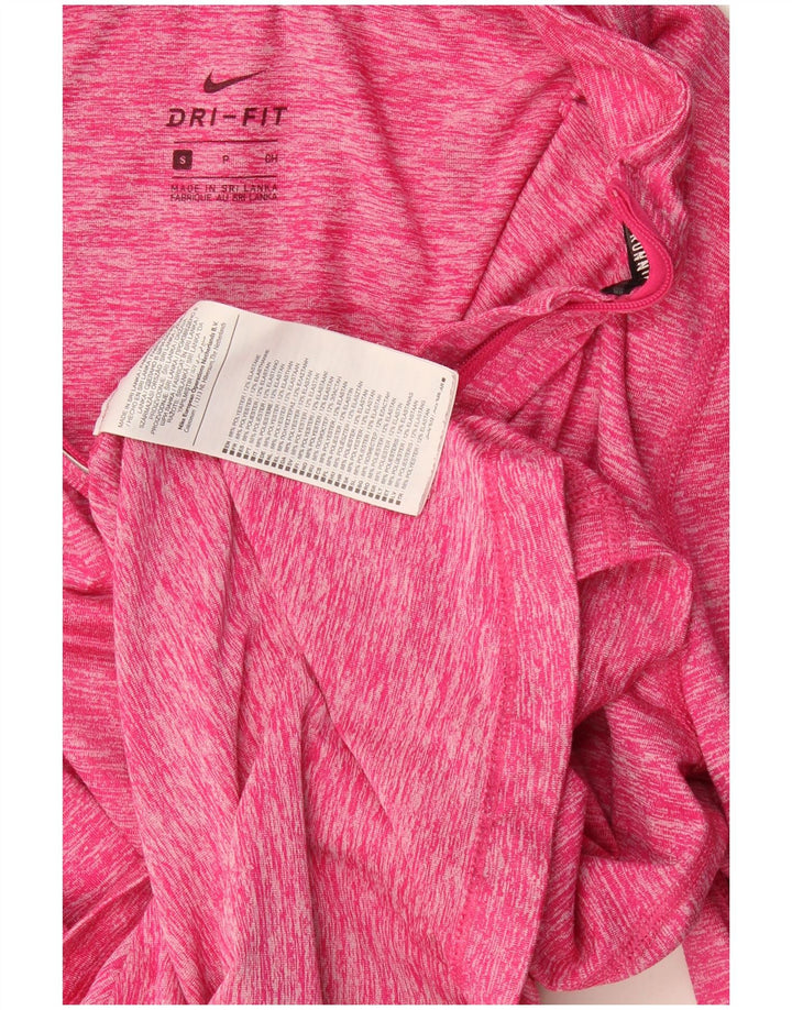 Nike Haut de survêtement à col zippé pour femme UK 10 Petit Rose Polyester