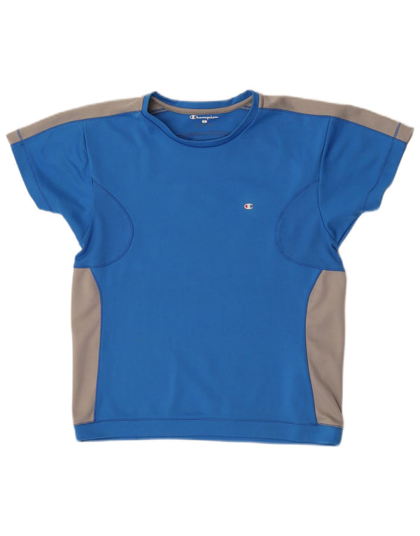 Champion T-Shirt Femme Top UK 14 Grand Bleu Colorblock Polyester