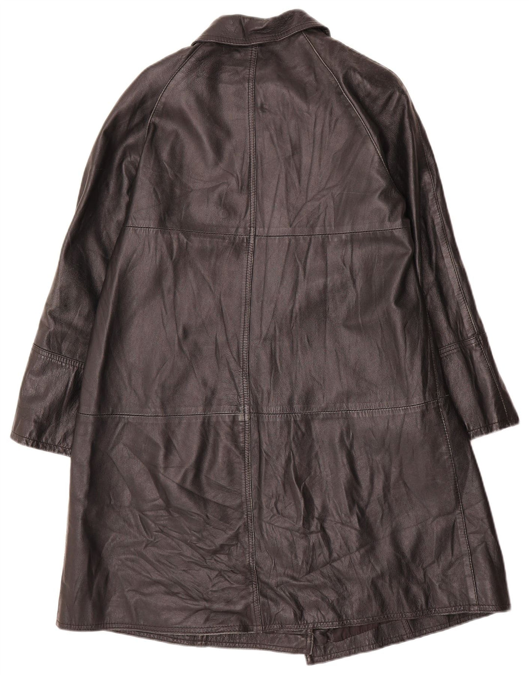 manteau en cuir femme vintage IT 42 Moyen Noir
